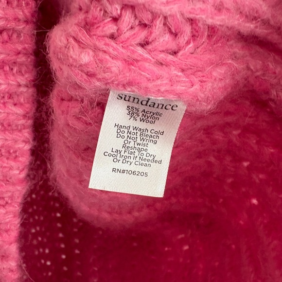 Sundance Knit Cardigan Women Size Small Pink Chunky Long Sleeve - Picture 7 of 11